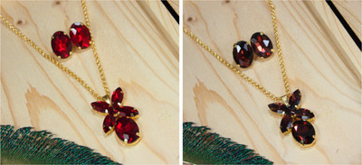 Ronak Jewels Alloy Gold-plated Red, Maroon Jewellery Set(Pack of 2)