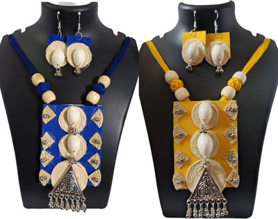 Loknath Handcraft Fabric Multicolor Jewellery Set(Pack of 2)