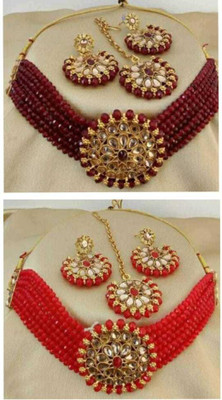 Arbuda Maa Immitation Alloy Gold-plated Multicolor Jewellery Set(Pack of 1)