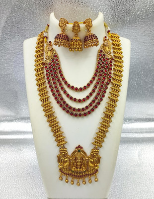 Shilpa Creation Alloy Gold-plated Red, Gold Jewellery Set(Pack of 1)