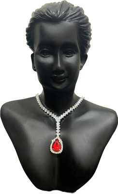 V.V. Sons Alloy Red Jewellery Set(Pack of 1)