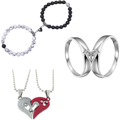 ruby collection Alloy Sterling Silver Silver Jewellery Set(Pack of 3)