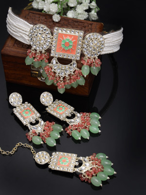 Studio Sukkhi Alloy Gold-plated Green Jewellery Set(Pack of 1)