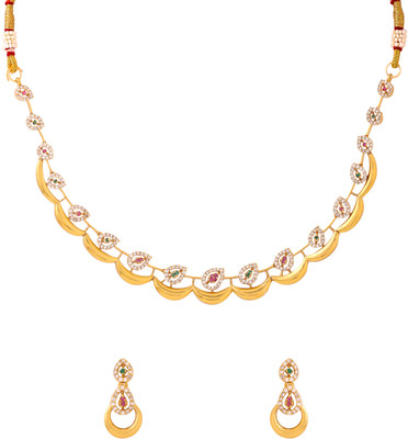 YELLOW CHIMES Brass Gold-plated Gold Jewellery Set(Pack of 1)