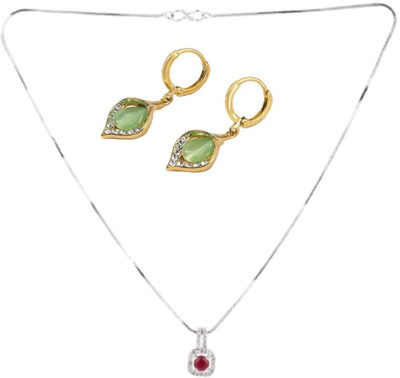 SRK Fashions Alloy Maroon, Green Jewellery Set(Pack of 1)