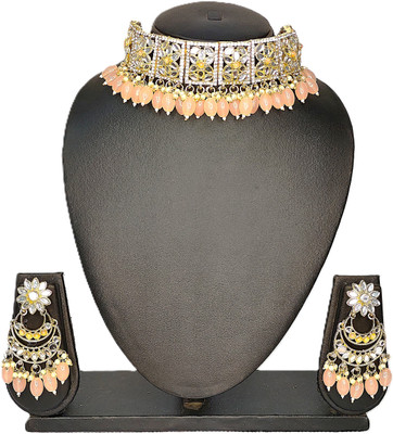 Zarmar fashion Crystal, Alloy Gold-plated Rose Gold, Gold Jewellery Set(Pack of 1)