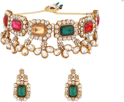 house of common Alloy Gold-plated Multicolor, White Jewellery Set(Pack of 2)