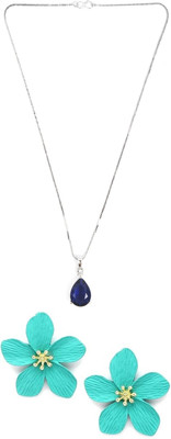 Gauri Fashions Stone Silver, Blue Jewellery Set(Pack of 1)