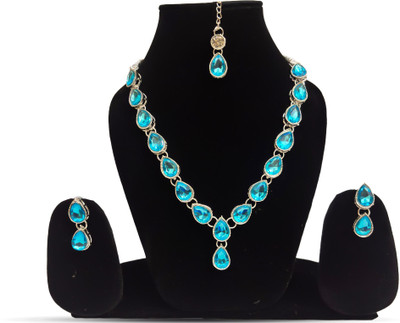 sums jewellery Alloy Silver Blue, Silver Jewellery Set(Pack of 1)