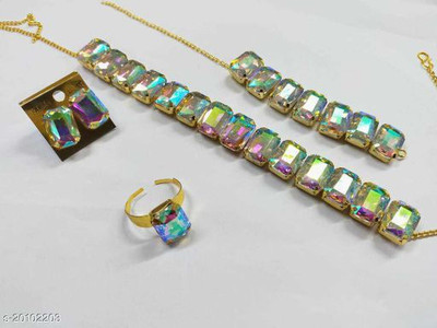 Ruhi Alloy Gold-plated Multicolor Jewellery Set(Pack of 1)