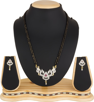 AADITA Alloy Gold-plated Black, White Jewellery Set(Pack of 1)