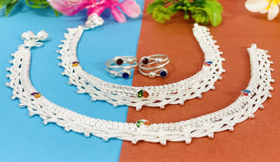 AamNa Enterprises Alloy Silver Silver Jewellery Set(Pack of 4)