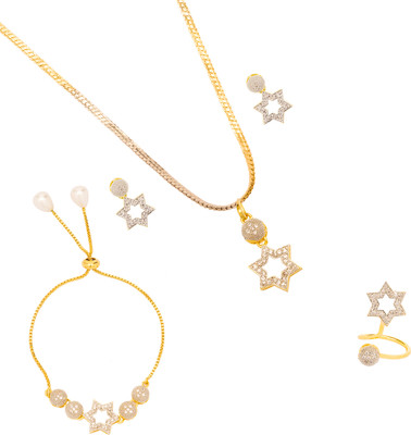 M Creation Alloy Gold-plated Gold, Silver Jewellery Set(Pack of 1)