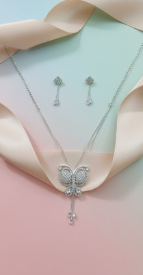 AZC CREATIONS Alloy Silver Silver Jewellery Set(Pack of 1)