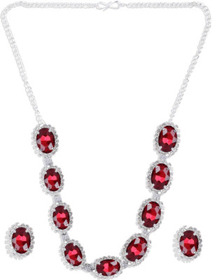 SKG Fashion Store Alloy Red Jewellery Set(Pack of 1)