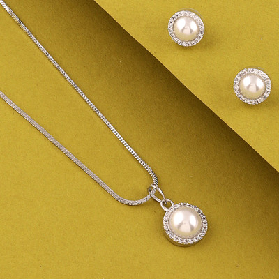 Bhagya Lakshmi Alloy White Jewellery Set(Pack of 1)