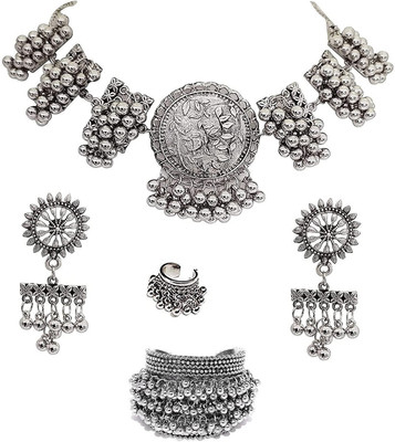 COSMO DUST JEWELLERY WITH DEVICE Oxidised Silver Silver Silver Jewellery Set(Pack of 1)