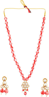 Nivaan Alloy Copper Pink Jewellery Set(Pack of 1)