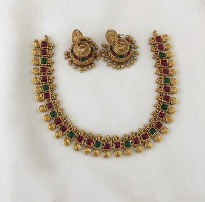 Shilpa Creation Brass Green, Red Jewellery Set(Pack of 1)