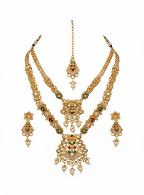 Arira Designs Metal Gold Jewellery Set(Pack of 1)