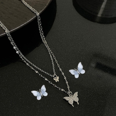 CARIA JEWELLERY COLLECTION Crystal, Stainless Steel Silver, White Jewellery Set(Pack of 1)