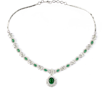 KD JEWELLERS Brass Green Jewellery Set(Pack of 1)