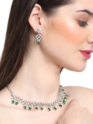 YELLOW CHIMES Crystal Silver Silver Jewellery Set(Pack of 1)