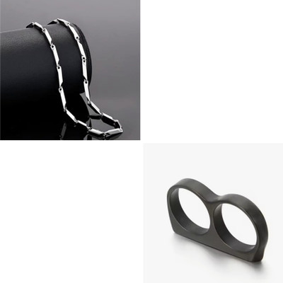 MAATRCHAAYA Stainless Steel Sterling Silver, Titanium Black, Silver Jewellery Set(Pack of 2)