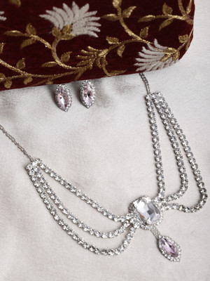 Velvet Jewelz Alloy White, Purple Jewellery Set(Pack of 2)