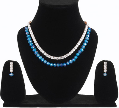 shubhB Alloy Silver Blue Jewellery Set(Pack of 1)