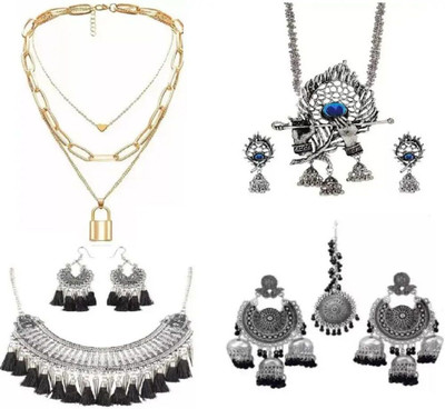 COSMODUST Oxidised Silver Silver, Gold-plated Silver, Gold Jewellery Set(Pack of 1)