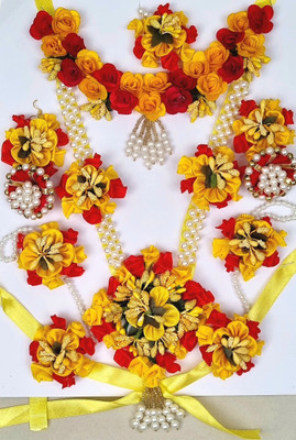 house of common Fabric Red, Yellow Jewellery Set(Pack of 1)