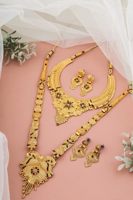 Naitrutya elegance Alloy Gold-plated Gold Jewellery Set(Pack of 2)