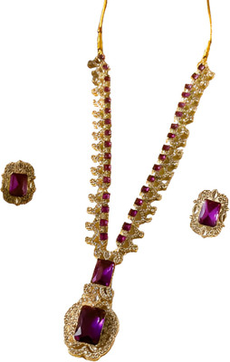 sums jewellery Alloy Gold-plated Purple Jewellery Set(Pack of 1)