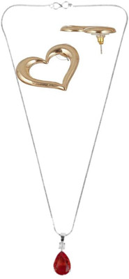 SRK Fashions Alloy Red, Gold Jewellery Set(Pack of 1)