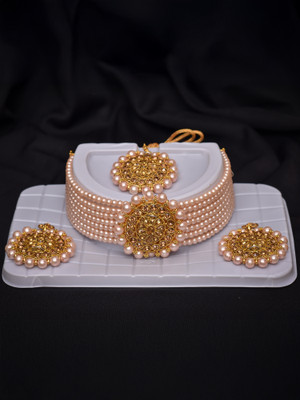 AMHRIK IMITATION Metal, Plastic Gold-plated Gold Jewellery Set(Pack of 4)