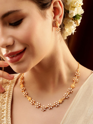 RUBANS Brass Gold-plated Gold Jewellery Set(Pack of 2)