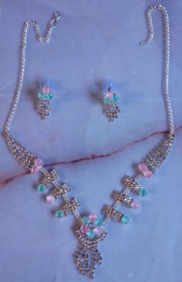 firstquality Alloy Enamel Silver, Pink, Green Jewellery Set(Pack of 3)