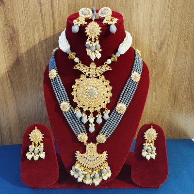 RAJASTHANI GAHANA Alloy Gold-plated Grey Jewellery Set(Pack of 1)