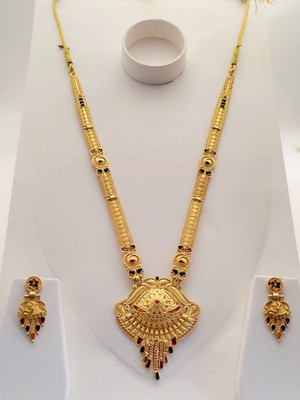 RIYARTHCREATION Brass Gold-plated Gold Jewellery Set(Pack of 1)