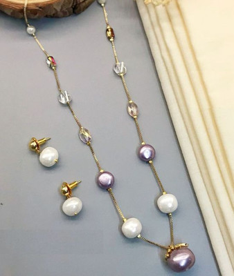 Wostree Brass Gold-plated Gold Jewellery Set(Pack of 1)