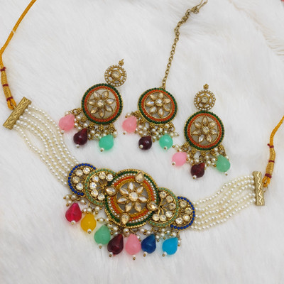 Maa mayur Alloy Gold-plated Multicolor Jewellery Set(Pack of 3)