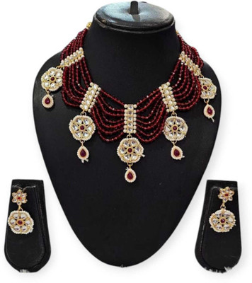 Mk Jewellery Alloy Red Jewellery Set(Pack of 1)
