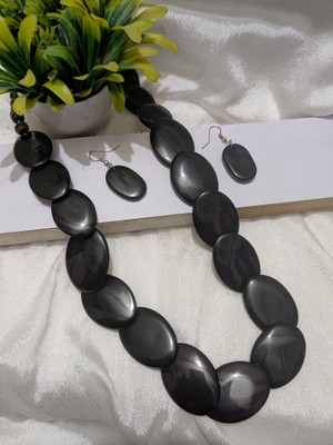Wostree Resin Black Jewellery Set(Pack of 1)