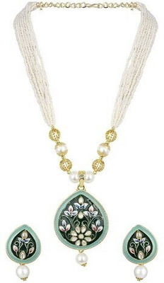 ZMS Alloy Gold-plated Green Jewellery Set(Pack of 1)