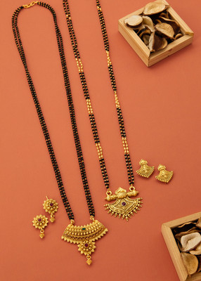 VISITART JEWELLERY Alloy Gold-plated Gold Jewellery Set(Pack of 6)