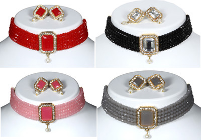 MAnzil Stone, Crystal, Alloy Gold-plated Multicolor Jewellery Set(Pack of 1)
