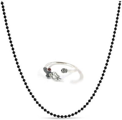 mattrachaya Alloy, Stainless Steel Titanium, Sterling Silver Silver, Black Jewellery Set(Pack of 2)