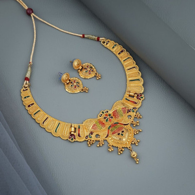 maacreation Alloy Gold-plated Gold Jewellery Set(Pack of 1)