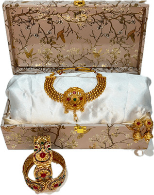 Mogha Jewels Brass Gold-plated Gold Jewellery Set(Pack of 4)